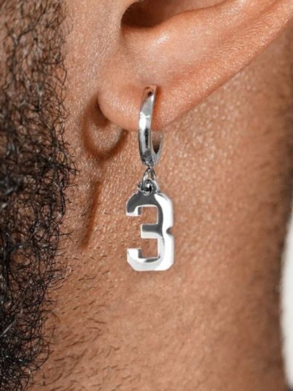 Men number 3 earring (pair)